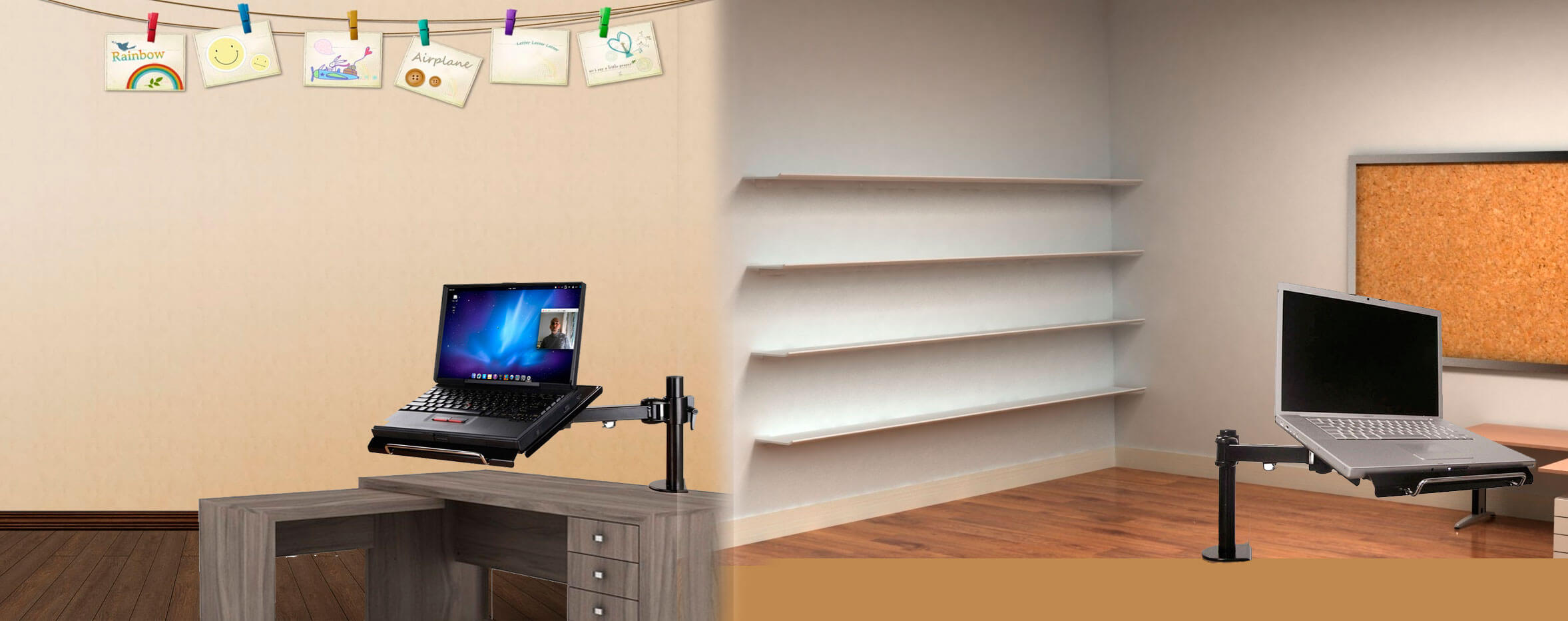 Soporte fijo de escritorio con brazo flexigas Soporte fijo de escritorio con brazo flexigas